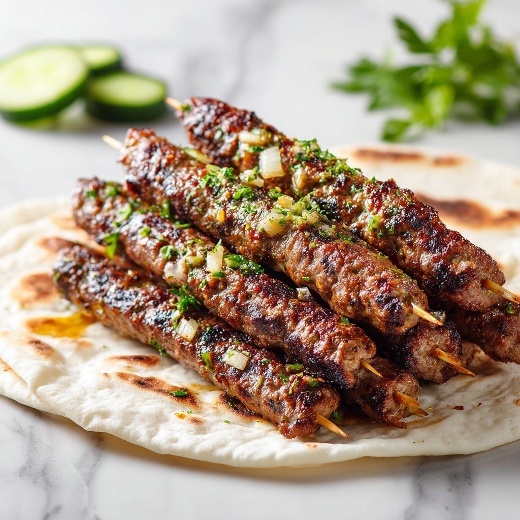 Kofte Kebabs Recipe - Recipe Image — Kofte Kebabs, Turkish Kofte Kebabs, Spiced Kofte Kebabs, Juicy Kebabs, How to Make Kofte Kebabs