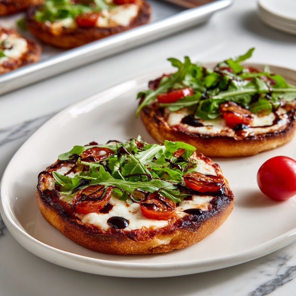 Mini Caprese Pizzas Recipe - Recipe Image — Mini Caprese Pizzas, Caprese pizza bites, easy caprese appetizer, quick pizza snack, fresh mozzarella pizza