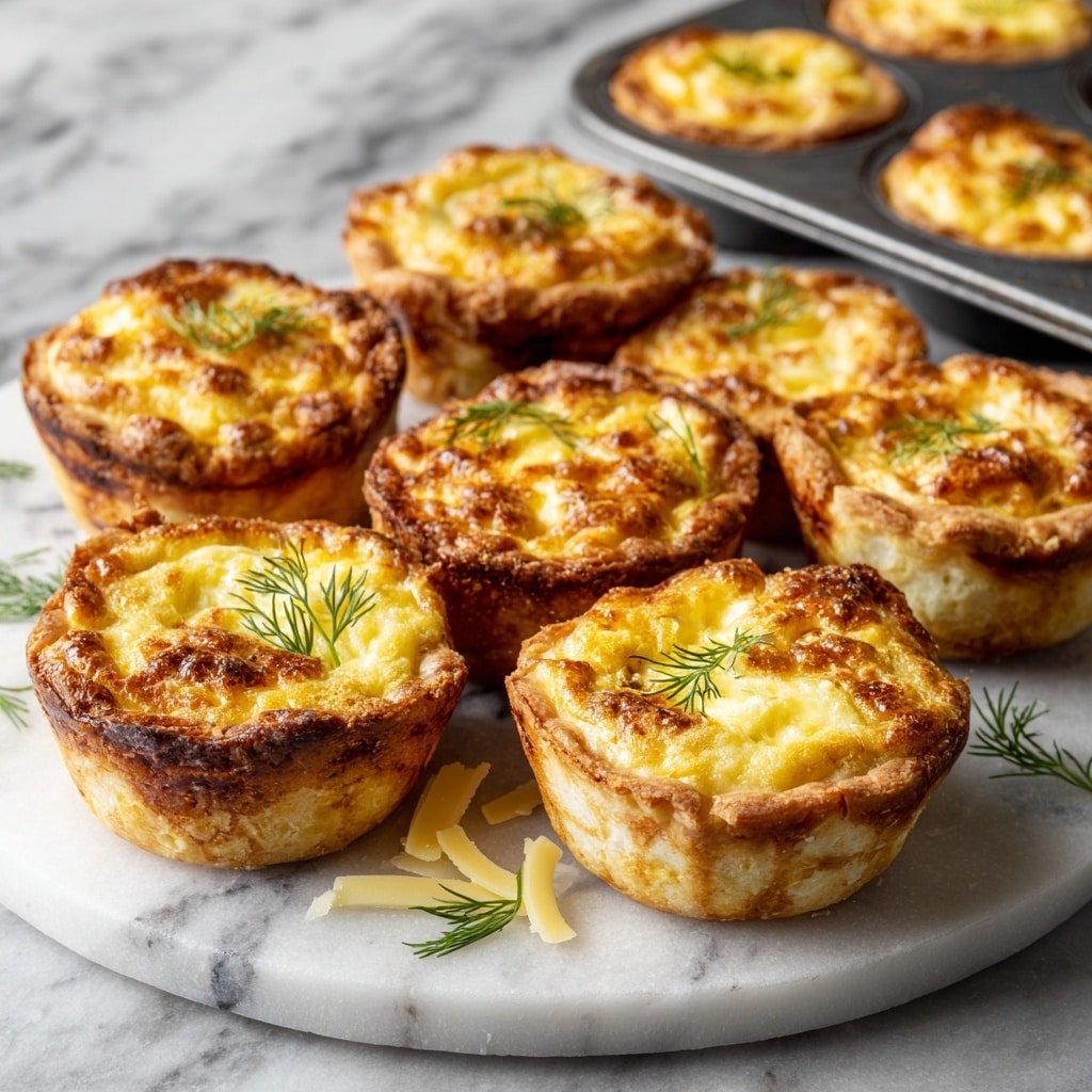 Mini Salmon Quiches Recipe - Recipe Image — Mini Salmon Quiches, savory salmon appetizer, flaky crust quiche, easy brunch recipes, finger food for parties