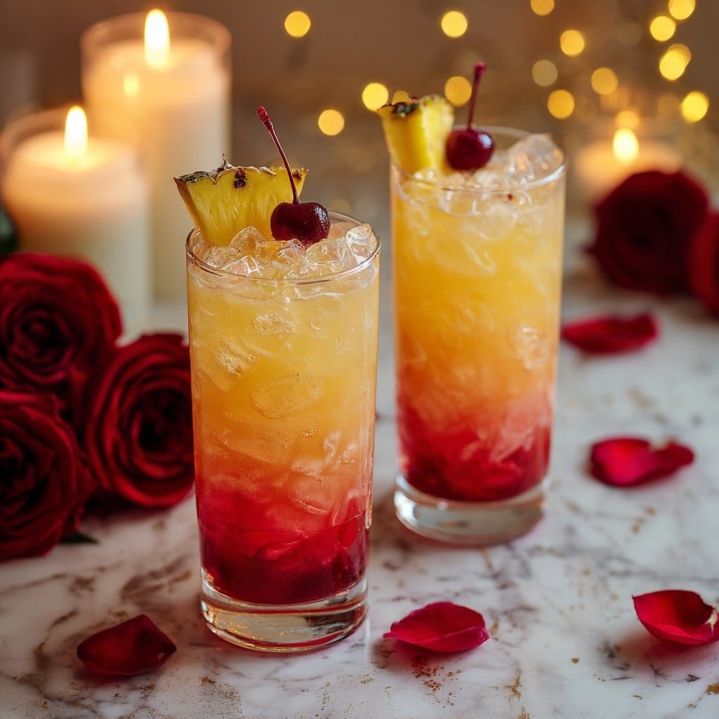 Tropical Sunrise Mocktail Recipe - Recipe Image — Tropical Sunrise Mocktail, tropical mocktail drinks, fruit mocktail recipes, non-alcoholic summer drinks, colorful fruit beverages