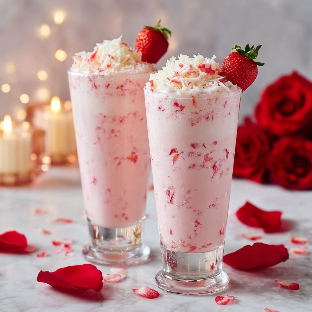 Creamy Strawberry Coconut Mocktail Recipe - Recipe Image — Creamy Strawberry Coconut Mocktail, refreshing fruity mocktail, non-alcoholic tropical drinks, strawberry coconut drink, easy summer mocktail