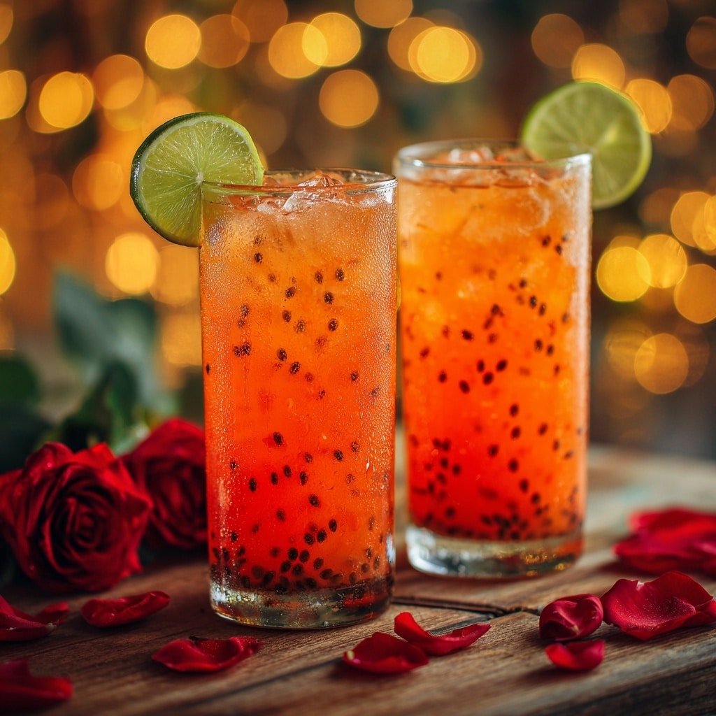 Passion Fruit Fizz Recipe - Recipe Image — Passion Fruit Fizz, tropical drink, refreshing cocktails, easy summer drinks, bubbly passion fruit beverage