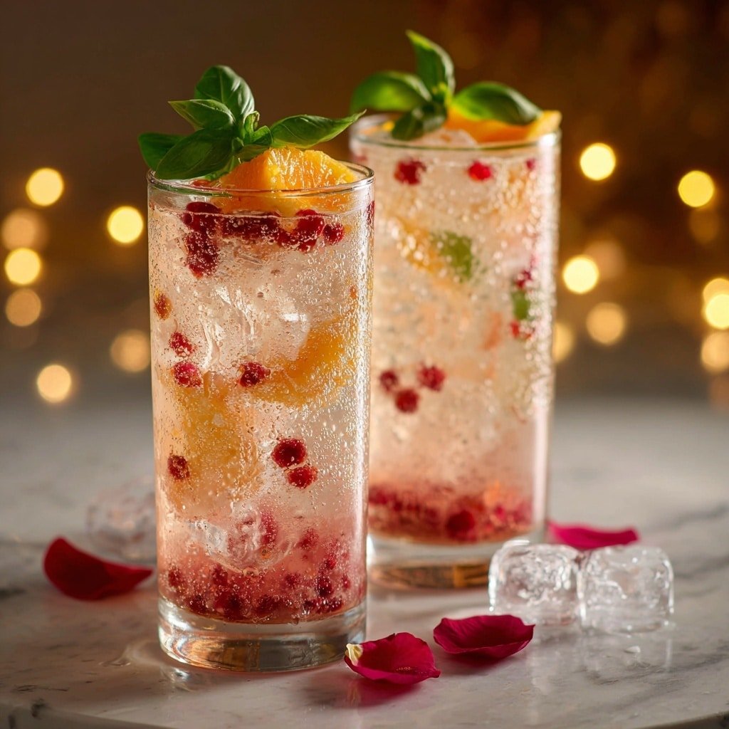 Peach Basil Smash Recipe - Recipe Image — Peach Basil Smash, peach basil cocktail, refreshing summer drinks, easy fruit mocktail, herb-infused fizzy beverage