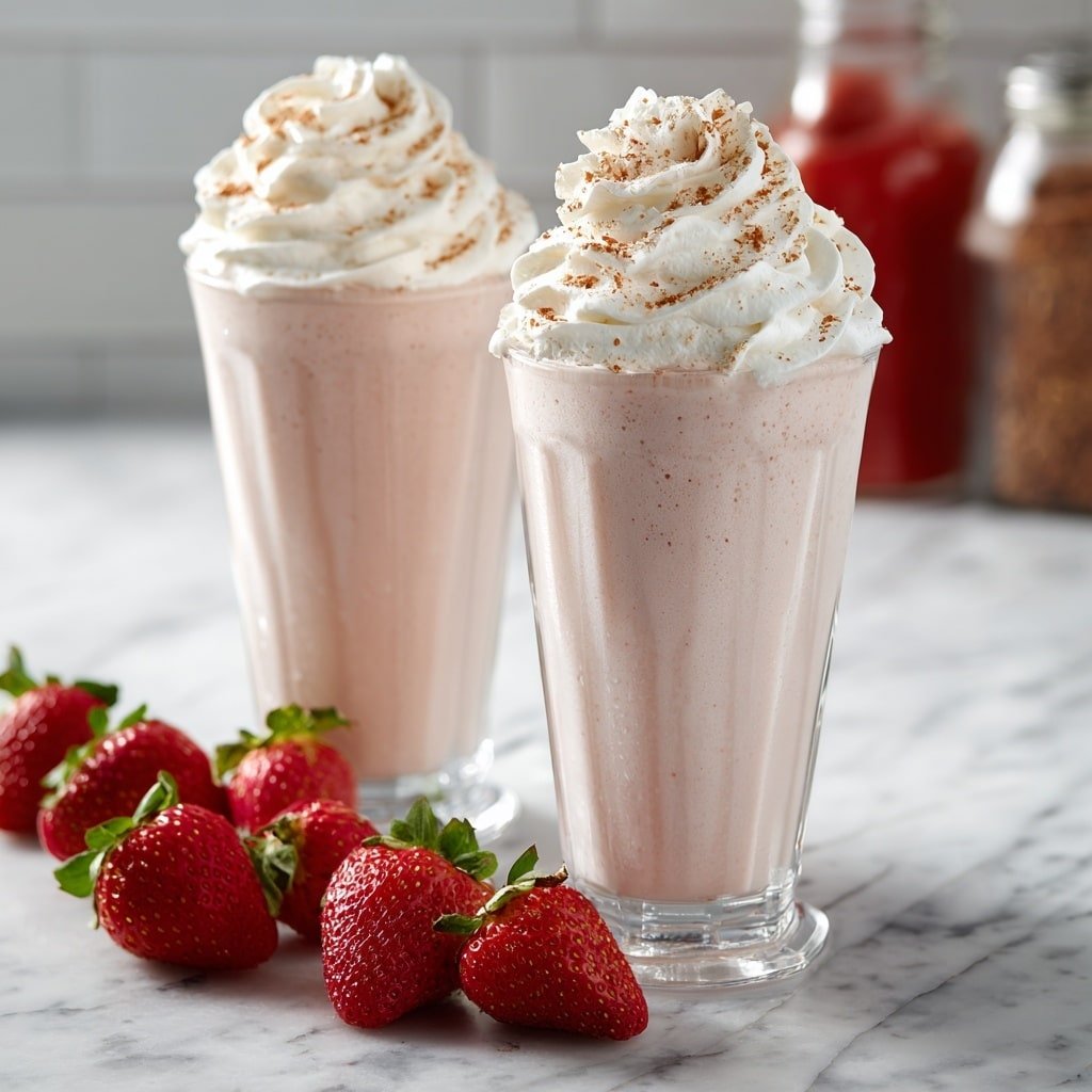 Classic Strawberry Milkshake Recipe - Recipe Image — Classic Strawberry Milkshake, strawberry milkshake recipe, creamy strawberry shake, homemade strawberry milkshake, refreshing summer drinks
