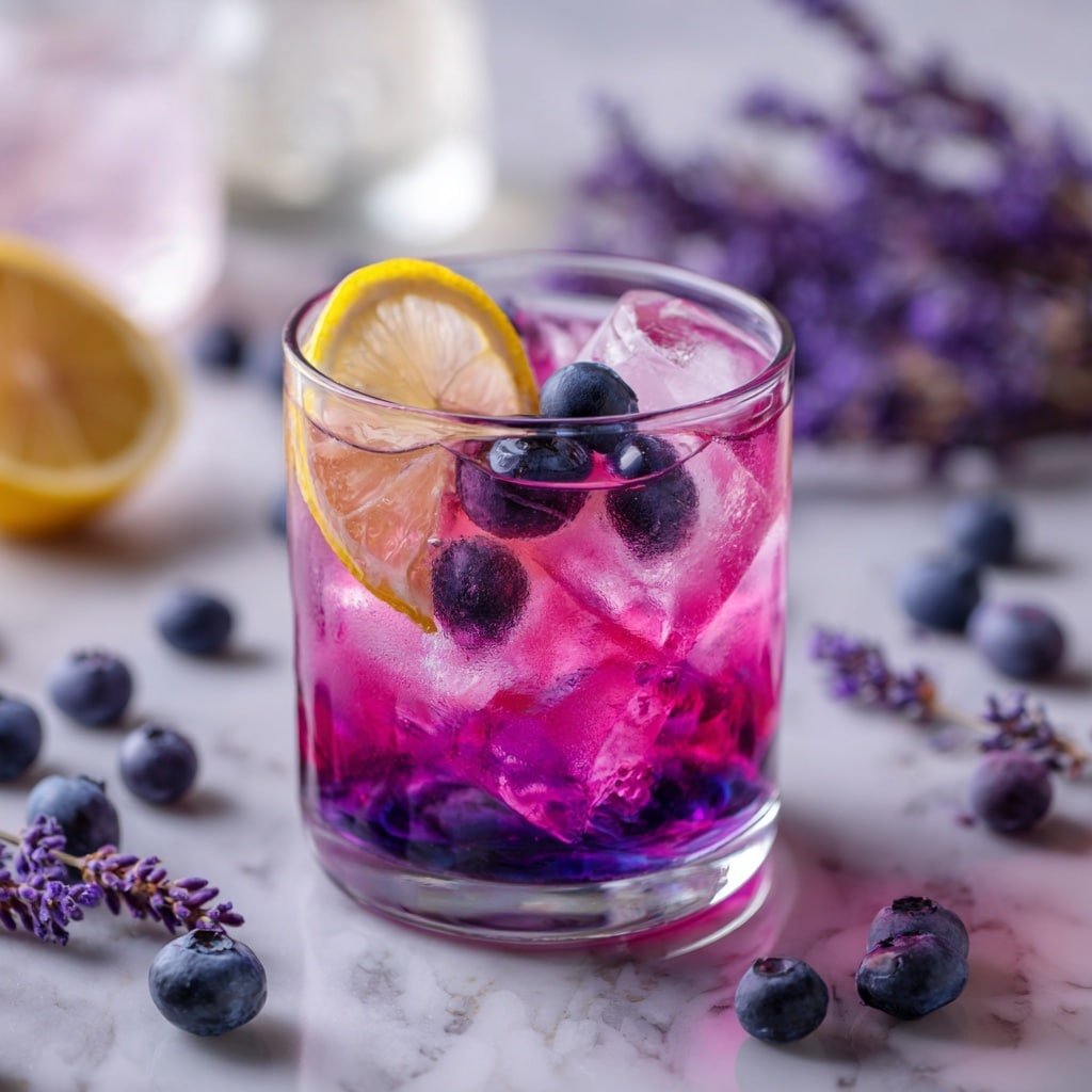 Blueberry Lavender Lemonade Recipe - Recipe Image — Blueberry Lavender Lemonade, refreshing floral lemonade, summer berry drinks, homemade lavender beverages, easy blueberry lemonade