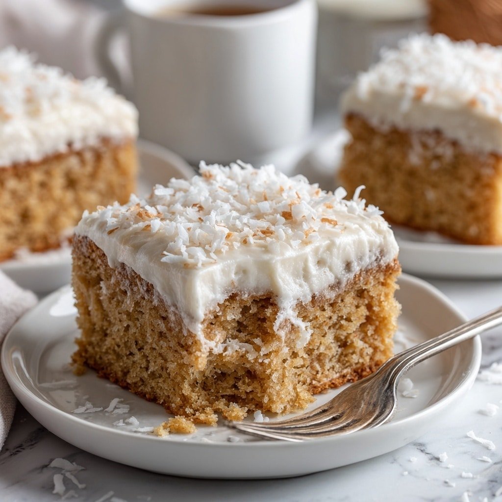 Fluffy Coconut Cake Recipe - Recipe Image — Fluffy Coconut Cake, coconut cake recipe, tropical cake, easy coconut cake, fluffy dessert ideas