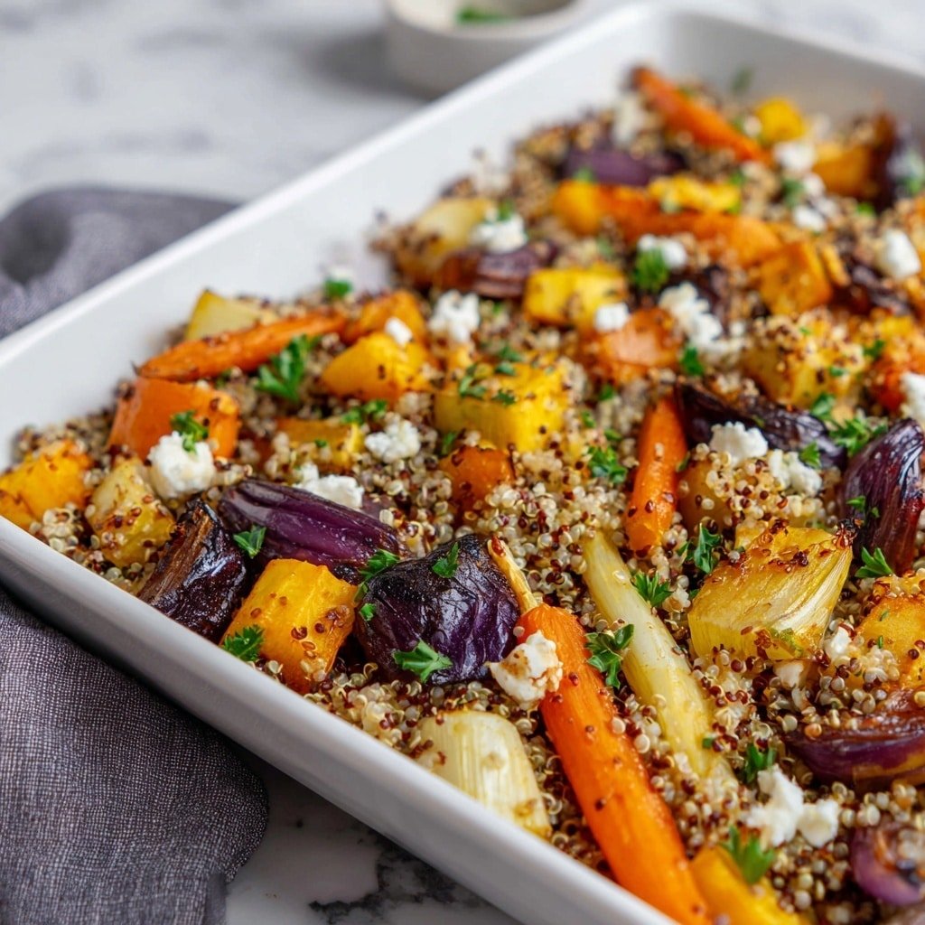 Roasted Vegetable and Quinoa Salad Recipe - Recipe Image — Roasted Vegetable and Quinoa Salad, healthy quinoa salad, colorful roasted vegetable salad, nutritious plant-based meal, easy vegetarian quinoa dish